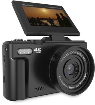 Prixton Digital Cam XPLORER DV900, WiFi, App Mobile, Schermo LCD IPS Flip, Risoluzione 4K e 64MP, 9 Funzioni foto e video, Batteria Rimovibile, Autonomia 90 minuti, Schede SD fino a 256GB (Nero)