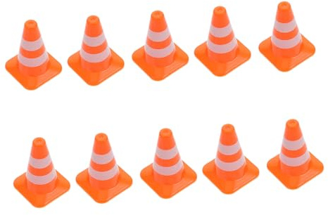 ERINGOGO 10Stücke Teiliges Verkehrshütchen aus Kunststoff für Verkehrswissen und Symbolerkennung für Rollenspiele und Sandkastenprojekte