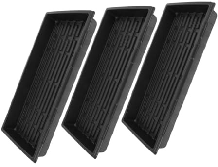 BESTonZON Lot De 3 Plateaux De Germination Noirs 1,8 Mm Épais 280 g pour Démarrage De Pépinière Serrage Jardin Bac à Plantes Solide Plastifié