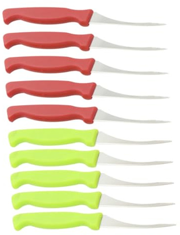 Ipetboom 10 Pièces Outil de Nettoyage Crevettes Couteau Éplucheur Acier Inoxydable Manche Plastique Ergonomique pour Retirer Fil de Crevette Rapide et Sécurisé Couleur