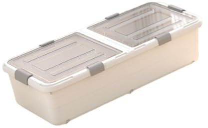 MagiDeal Contenitore portaoggetti sottoletto, Organizer per Scarpe, cassetto apribile da Entrambi i Lati, Contenitore con Ruote e Coperchio per Guardaroba da