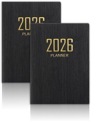 Eteamcan Pocket Diary 2026 Small A7 Pocket Size Diaries Week to View 2026 Slim Diary Agenda Planner A7 Mini Calendar Book 2 Pack
