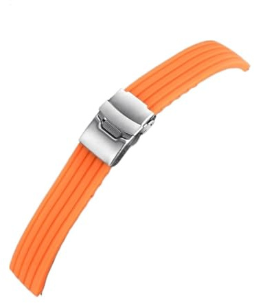 18mm 20mm 22mm 24mm band Quick Release klockarmband Silikon Armband Mjukt gummi Smartwatch Klocktillbehör(Orange,20mm)