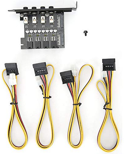 Módulo de control del interruptor de alimentación HDD, conmutador de unidad SATA para PC de escritorio, controlador de alimentación de disco duro de 4 puertos con cables SATA de