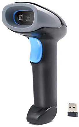 Dioche Streckkodsläsare Trådlös Handhållen Streckkodsläsare 1D/2D/QR 2.4G Trådlös & USB-kabelläsare - Kompatibel med/Mac/ - Perfekt för Stormarknader, Detaljhandel, Bibliotek och
