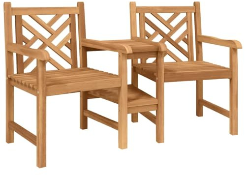 Mokuyary stol brun 152 x 63 x 89 cm massivt trä teak balkongstol terrassstolar, matstolar för terrass, trädgård, balkong