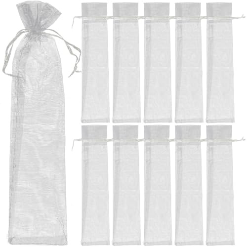 Tofficu 20 Stück Kleine Organzabeutel aus Organza Leichte und Tragbare Aufbewahrungsbeutel für Goodies und Candy für Bridal Shower und Weihnachten in Silber