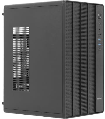 Nuwo Quartz QK400 Case PC Office Micro-ATX Senza Alimentatore | Pannello Frontale Mesh per Flusso d'Aria Ottimale | USB 3.0 e Type-C | Design Compatto e Silenzioso per Ufficio e Casa | Nero