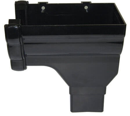 FloPlast Ogee Black Stopend Outlet Right Hand