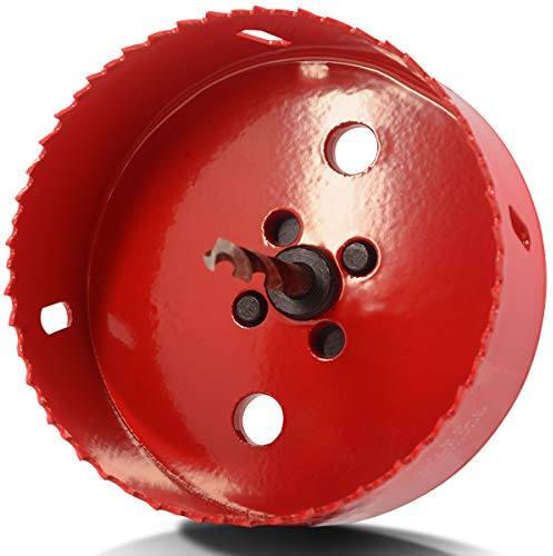 Koopi 4.25 Hole Saw with Heavy Duty Arbor, 38mm Depth Bi-Metal 4 1/4 inch Hole Cutter for Easily Drilling Wood, Plastic, Plywood, Drywall, Thin Metal (108mm)