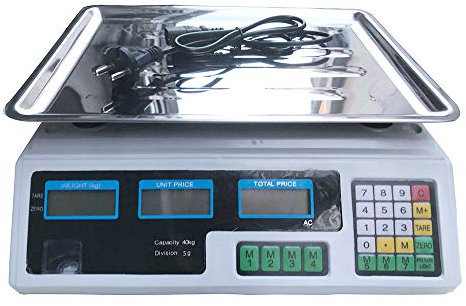 CGOLDENWALL Cocina eléctrica Escala de alimentos digital Balanza Gramos Balance Pantalla LCD para Cocina Tiendas Supermercados (40kg/2g)
