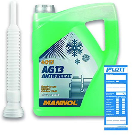MANNOL 5L Antifreeze Kühlmittel Kühlerfrostschutz grün AG13 bis -40°C + Auslaufschlauch