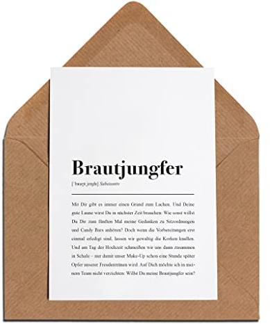 Brautjungfer: Karte mit Umschlag - Brautjungfer Definition