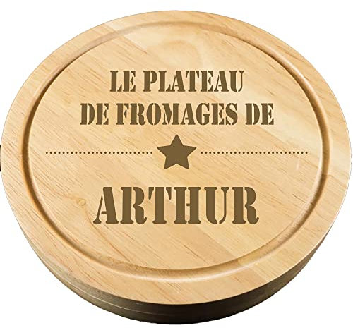 Cadeau personnalisé : Plateau de fromages gravé à Votre nom et Le Texte Que Vous Souhaitez