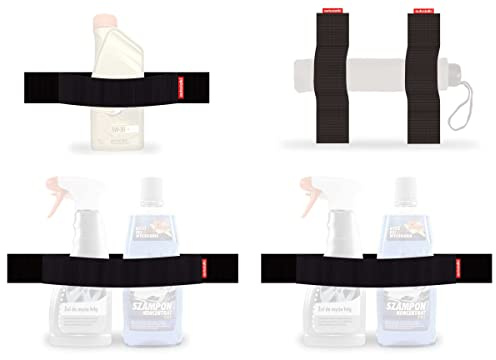 TrunkExpert Auto-Klettverschlussstreifen Vierer-Set, 1x 20x5x0,3cm, 1x 30x5x0,3cm, 2x 40x5x0,3cm Kofferraum-Organize, widerstandsfähig schwarz wasserdicht zum Fixieren von transportierten Gegenständen
