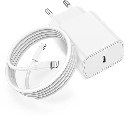 Chargeur iphone Rapide, certifié Apple MFi 20W Chargeur Rapide USB c pour iphone avec 2m Câble USB C pour Apple iPhone 14/14Pro/13/13 Mini/13 Pro/13 Pro Max/12/12 Pro/12 Pro Max/11/11 Pro/11 Pro Max