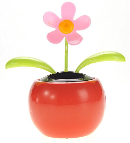 PowerTRC Solar Powered Dancing Flower | Desk, Window, Or Car Decoration Gift Toy | No Batteries Required | Fun Swinging Solar Flower