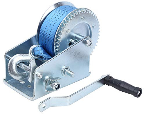 Leapiture 3200LBS Treuil à Main Cabestan Sangle Treuil à Main Heavy Duty Treuil à Main Bateau Treuil à Main Sangle Treuil à Manivelle Remorque Cabestan Accessoire