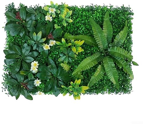 Paneles de boj artificial, paneles de seto artificial, paneles de plantas de boj, valla de seto de plantas artificiales verdes, panel de pared de césped artificial, hiedra verde, valla de privacidad