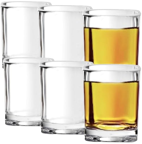 Youngever 6er Pack Schnapsglas Set aus Kunststoff, Schnapsbecher aus Kunststoff, Klares Schnapsglas (70ML)