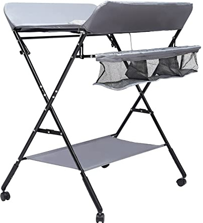 Wickeltisch, faltbarer Wickeltisch, mobiler Wickeltisch, Wickeltisch, mit Wickeltisch, Gürtel und Staufach, Wickeltisch, platzsparend und beweglich