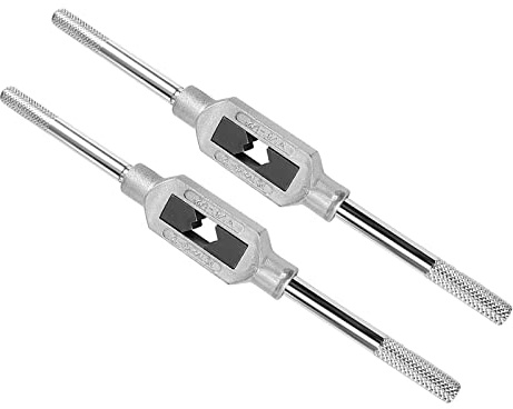 CoCud Tap Wrench Handle, Fit M3-M12 W1/8-1/2 Taps Size, Zinc Alloy & Carbon Steel Adjustable Wrench Reamer Tapping Hand Tool - (Applications: for Tapping Operations), 2-Pieces
