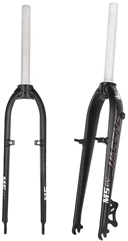 26 27,5 MTB-Starrgabel 1-1/8 Gewindeloses gerades Rohr QR 9X100mm Scheiben-V-Bremse Ultraleichte Mountainbike-Vorderradgabel aus Aluminiumlegierung (Farbe: Grau + Weiß, Größe: 26)