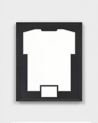 ARTIS - Bilderrahmen für Trikot - Trikotrahmen Fußball aus Holz - Objektrahmen 52,5x62,5x3 cm - Handball, Volleyball Trikot Rahmen – Jersey Frame für Sporttrikots – Frametheshirt Basic Schwarz