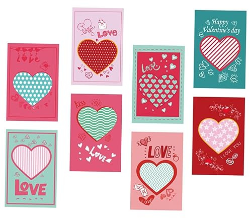 LALAFINA 8stücke Herzförmige Grußkarten Für Valentinstag Romantische Segensbotschaften Für Und Familie Für Feiertage Und Besondere Anlässe