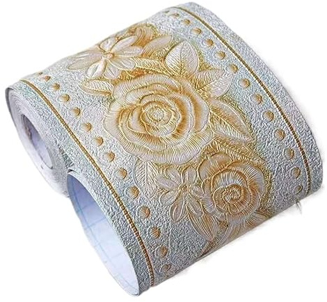 Cenefas De Papel Pintado Pegatinas de borde de pared en relieve DIY, vinilo impermeable for decoración del hogar, papel tapiz autoadhesivo, pegatina de línea de cintura for pies, decoración de cocina