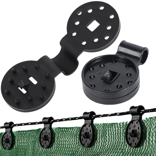 Clips para toldos lonas redes. Clip de malla para sujeccion red de sombra, fijacion de plastico para tela ocultacion o sombreado. Grapas Pinzas Broches Ganchos Enganches reutilizables (Negro 40 clips)