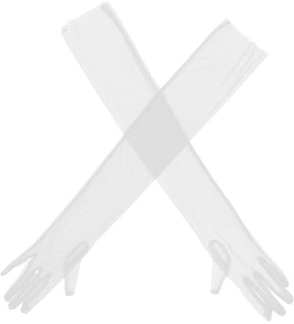 WRITWAA 1paar Damen Tüllhandschuhe Lange Transparente Hochzeits Und Partyglover Elegantes Accessoire Für Braut Abschlussball Oper Und Besondere Anlässe