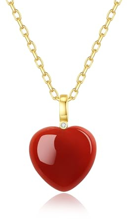 COAI Damen Herzanhänger Halskette mit goldener Kette Kristallkette für Frauen