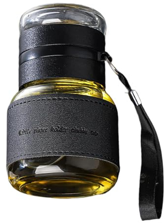 Raypontia Tea Infuser Flasche 320ml Tea Infuser Glass Bottle With Lid Aus Dickes Glas, Doppelwandige Teeflasche Mit Sieb, Auslaufsicher, Tragbare, Hitzebeständig Für Heiß- Und Kaltgetränke