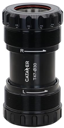 catazer Road Bike T47 Bottom Bracket, 24/29/30mm Crank Spindle Ceramic Bearings Threaded Internal External BB for 68-73mm/86-92mm Frame(External,30mm)
