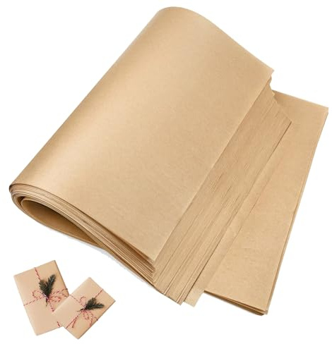 44x61cm Kraftpapierblätter Masse, Braun Geschenkpapier Großes Handwerkspapier für Kunst, Zeichnung, DIY-Projekte, Braune Verpackung für Geschenkversand Verpackung 200 Stück