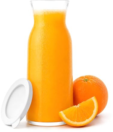 KIAPPO Glaskaraff 700 ml tillverkad av högkvalitativt turkiskt glas – med lock – diskmaskinssäker – modern och hållbar – perfekt för kalla drycker och daglig användning
