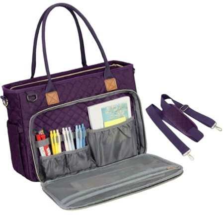 Zkydhbd Laptop Toted Bag Computer Messenger Borsa Cartelle Insegnante Toted Infermiera Borse Da Lavoro Leggero Per Le Donne Regalo Computer Messenger Borsa, Viola, One Size