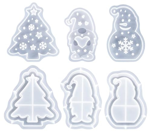 Liakyunf Molde de Silicona para Navidad - Juego de Moldes de Fundición 3D para Resina Epoxi,Molde De Cemento Para Manualidades,Para Centro de Mesa Fiestas Bodas Cenas y Decoración de Habitación