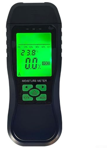Holzstift-Typ-Feuchtigkeitsmesser mit hintergrundbeleuchtetem Display für Holz und Baumaterialien, 6-60% Holzreichweite, 1,5-33% Baumaterialien, inklusive extra Edelstahl