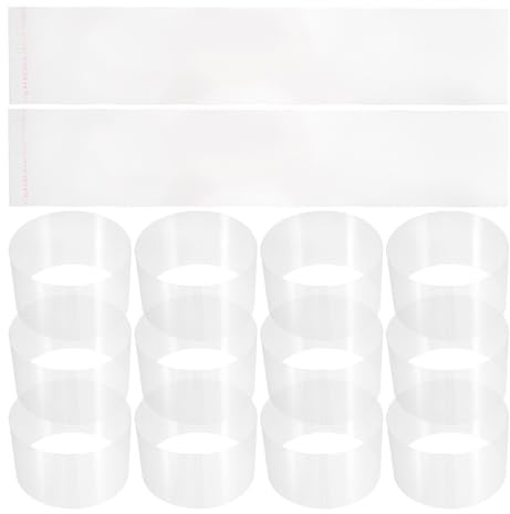 HONITANO 100 Sheets 4-Inch Thick Self-Adhesive Mousse Cake Collars 6.5cm×33.5cm Baking Wrapping Supplies for Birthday Cake Decoration