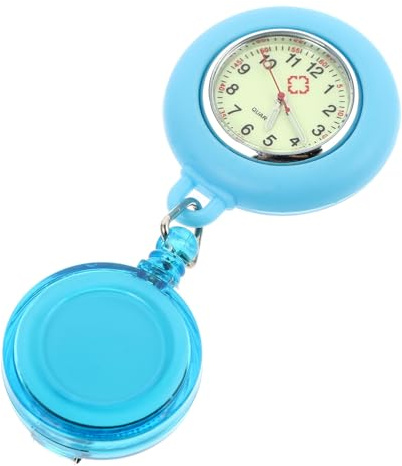 Lurrose Montre à Clip pour Infirmière Quartz Lumineuse Portable Bleue | Lecture Facile, Format Léger, Fixation Suspendue, Style Élégant pour Hôpital, Personnel Soignant et Élèves Infirmières