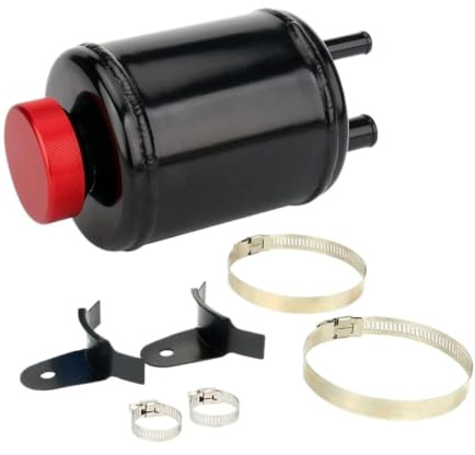 Servostyrningsvätsketankseparator Universell Bilvätskebehållare Med Klämmor Servostyrningsolja Behållare(Black)