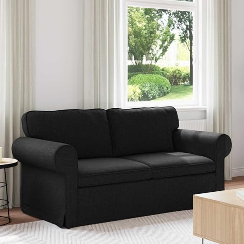 Traylux Hörnsoffa, svart, 175 x 82 x 80 cm, tyg, modern design med robust metallram, modulär konfiguration, bekväm sittkudde, avtagbart överdrag, perfekt för vardagsrum, gästrum och kontor