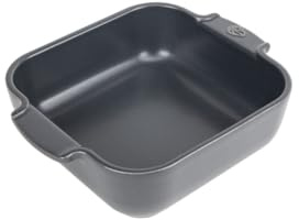 Peugeot Appolia Quadratische Auflaufform mit Griffen, Keramik, Schiefer / Grau, 6x21x21 cm, Fassungsvermögen: ca. 1 l, 60220