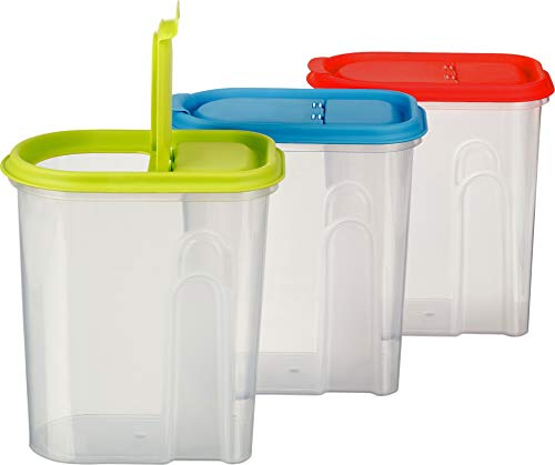 Kigima Schüttdose für Müsli 2L 3er Set Bunt – Vorratsdosen mit Deckel luftdicht – Frischhaltedosen mit Deckel – Aufbewahrungsbox Küche für Mealprep & Organisation