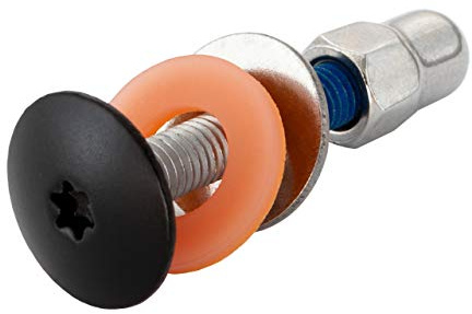 Balkonschrauben, Balkonzierschrauben aus hochwertigen Edelstahl mit Hutmutter in verschiedenen Farben und Größen, Montagesatz für HPL-Platten, Balkonverkleidung (100, M5 x 25mm (SCHWARZ RAL 9005))