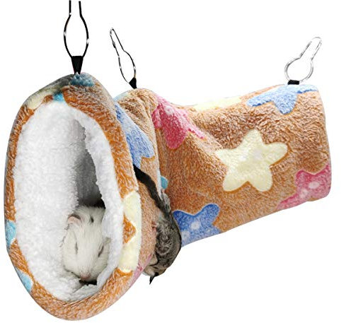 LEFTSTARER Hängetunnel für Kleintiere, Frettchen Hängematte Käfig Zubehör Zuckergleiter Spielzeug Hamster Bettwäsche für Chinchilla Eichhörnchen Meerschweinchen Ratten Spielzeug
