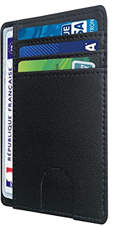 Porte carte identité française, Cuir Veritable - Blocage RFID - Anti fraude