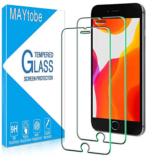 MAYtobe 2 Stück Panzer Schutz Glas für iPhone 8/7/6/6s/iPhone SE 2020 | Frei von Kratzern, 9H Härte, 0.33mm Ultra-Klar Displayschutzfolie, Blasenfrei